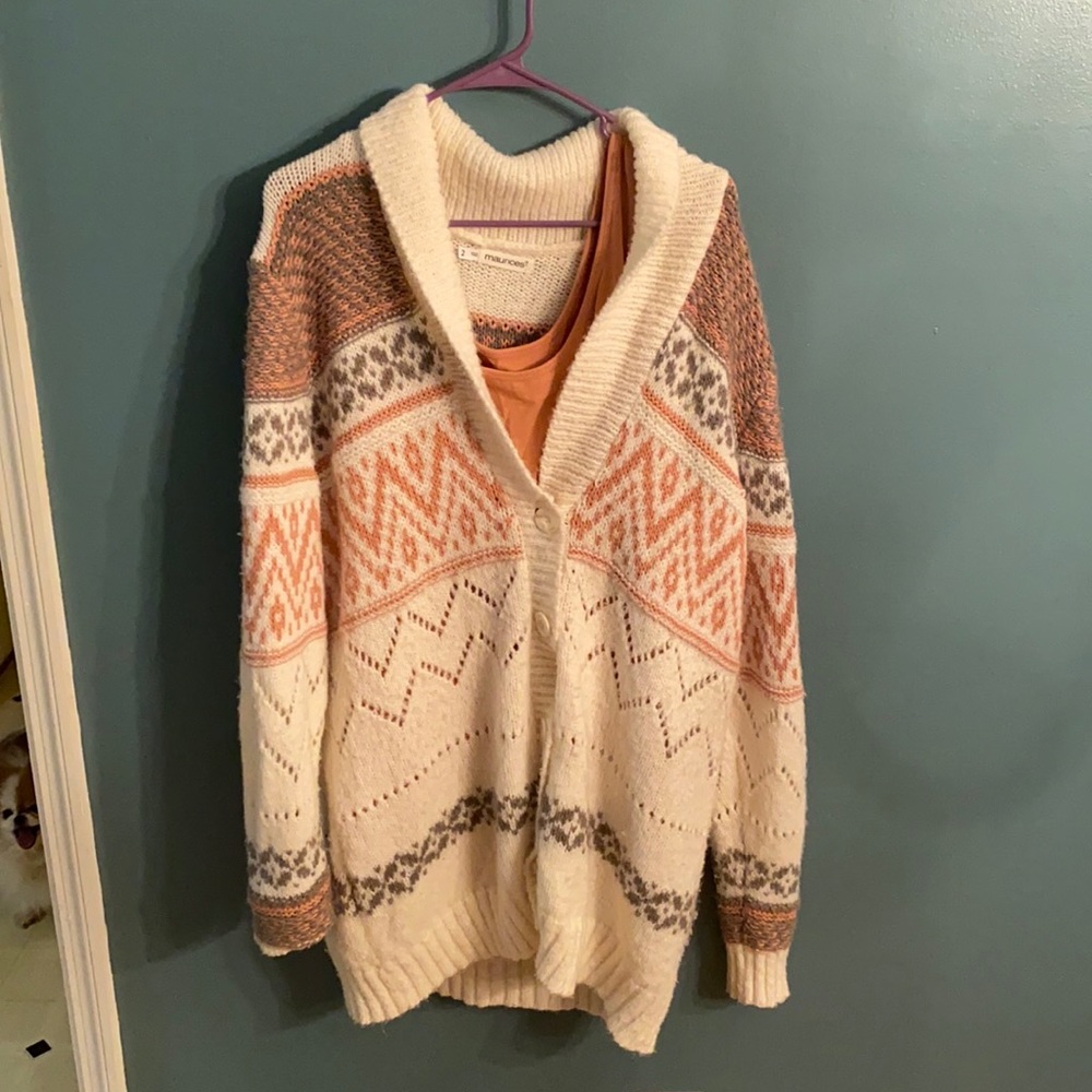 2 piece tank top & cardigan sweater set